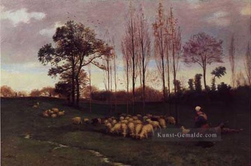  Paul Malerei - Rückkehr des Flock 1883 Akademischer Maler Paul Peel